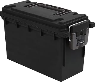 Sheffield 12629 Ammo Box Made in USA, Stackable Lockable Ammo Storage Box | Lockable Storage Box, Water and Dust Resistant Dry Box, Secures Hunting Gear, Gun Accessories, Supplies, and Bullets