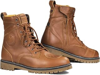 SHIMA Thomson Lady, Women's Motorcycle Shoes | Reinforced Leather Motorcycle Shoes, Ankle Support, Non-Slip Sole, Gear Shift Handle (Brown, 36)