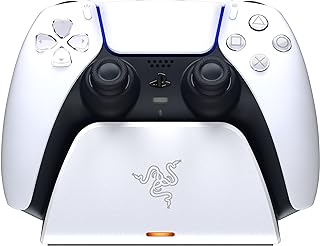 Razer Universal Quick Charging Stand - for PlayStation 5 DualSense Controller (Quick Charge, Curved Cradle Design, Powered by USB, One-Handed Navigation) White