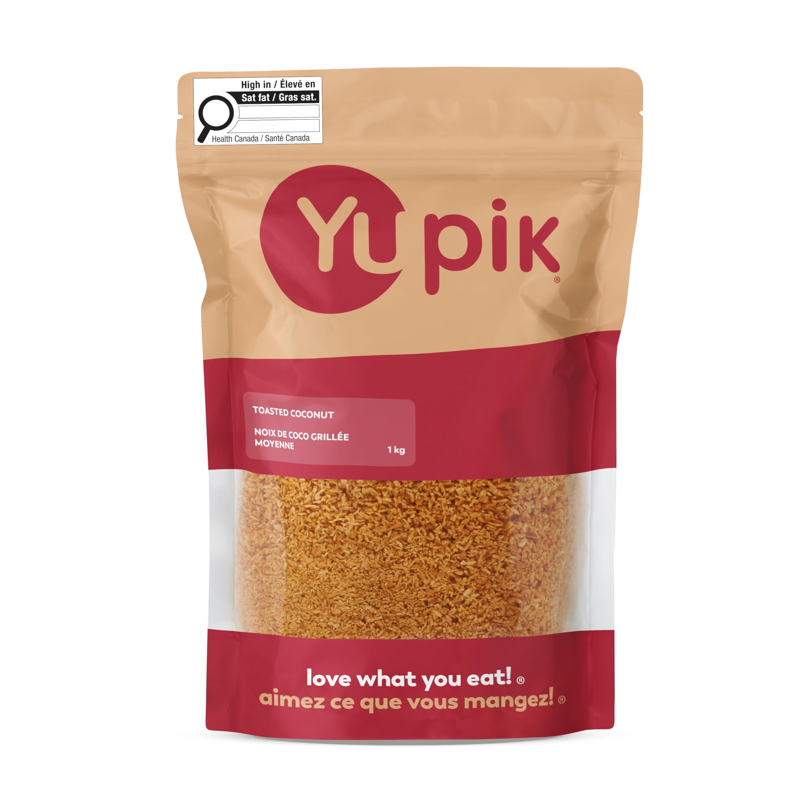Yupik Toasted Coconut, Shredded, Sweetened, 1 kg, Gluten-Free, Kosher, Vegan, Fi
