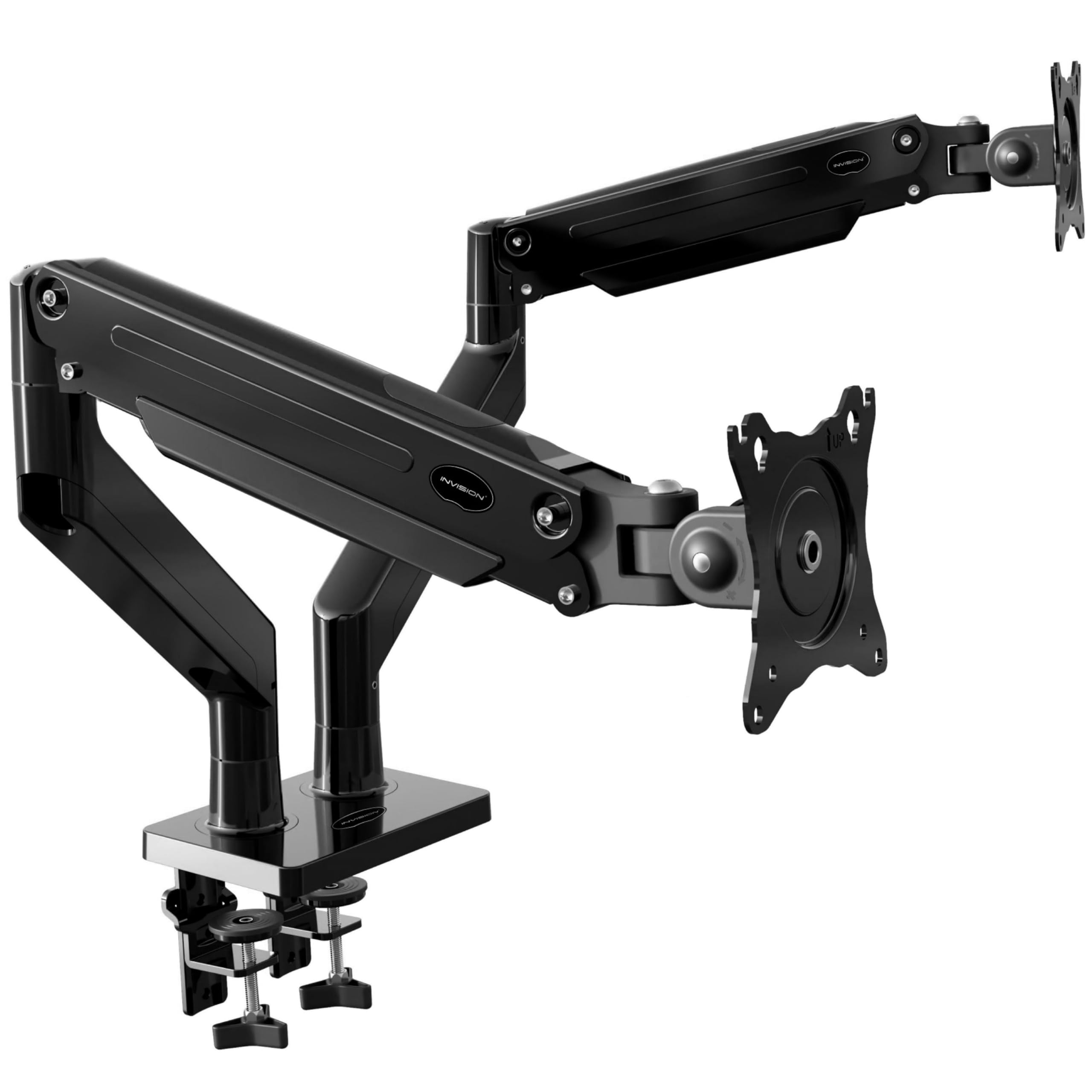Invision Doppel-Monitorarm für Bildschirme von 24-35 Zoll, ergonomisch, höhenver