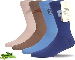 MAKABO Men's Dress Crew Socks 6/12/18 Pairs Bamboo Viscose Soft Breathable