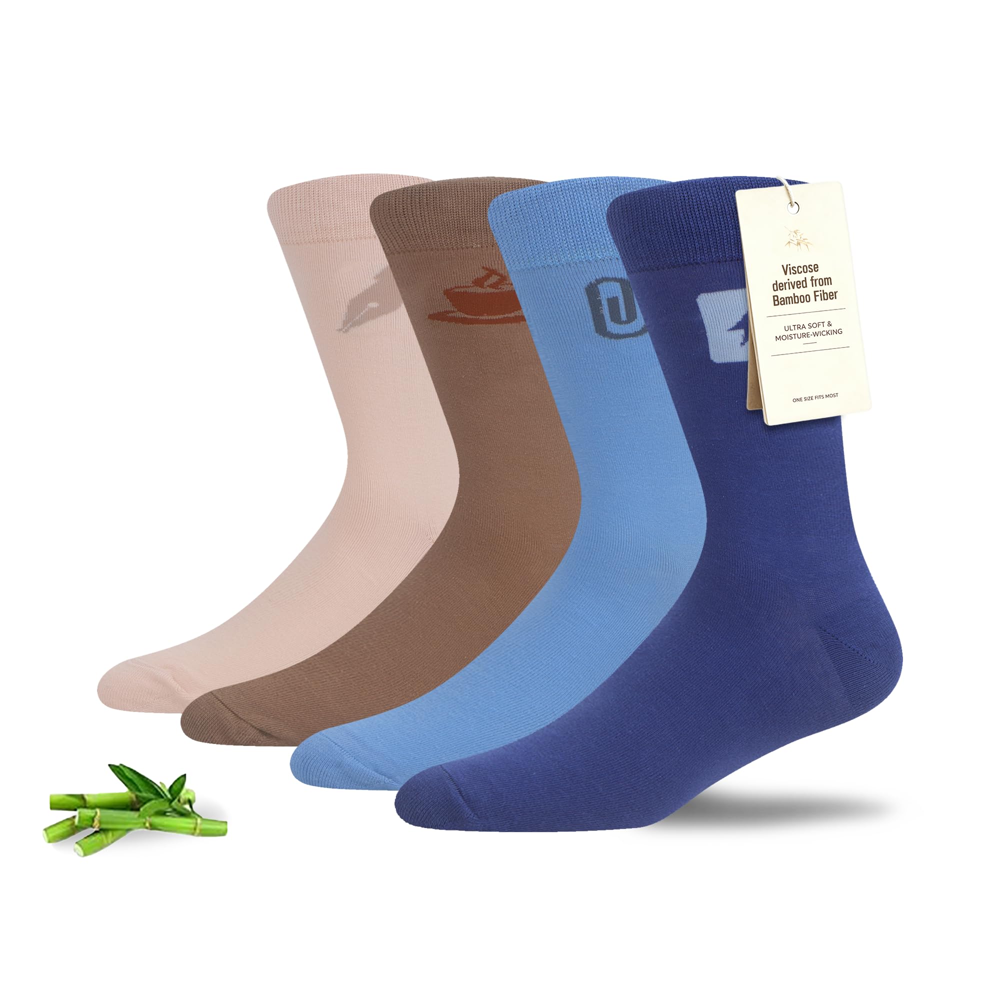 MAKABO Men's Dress Crew Socks 6/12/18 Pairs Bamboo Viscose Soft Breathable