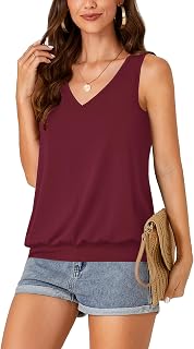 Umenlele Women's V Neck Casual Tank Tops