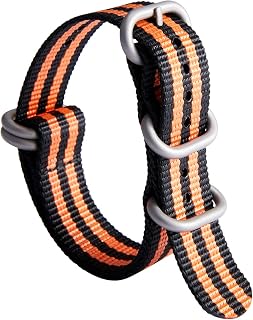 BINLUN Nylon Watch Strap 18/19/20/21/22/23/24mm Premium Ballistic Multicolor Watch Band Replacement for Men Women with Heavy Duty 5 Rings Stainless Steel Buckle