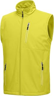 33,000ft Men's Lightweight Softshell Gilet, Windproof Waterproof Outerwear Vest Gilets Sleeveless Jacket for Cycling Running Hiking Golf Travel