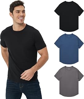 netdraw Men's Ultra-Soft Bamboo Viscose Curved Hem T-Shirt