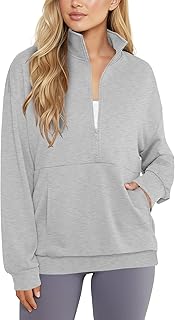 LYANER Women's Half Zip Long Sleeve Hoodies Sweatshirt with Pockets Pullover Top