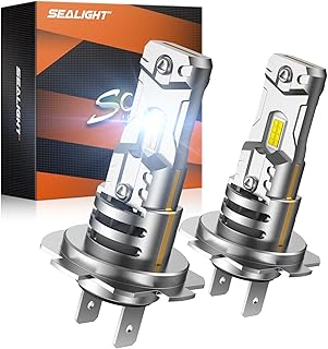 SEALIGHT h7 LED Bulb, 60,000LM 6500K Output Canbus Ready, 1000% Brighter H7 Bulbs For Powersports IP68 80000Hrs Lifespan, 1：1 Size 3Mins Installation, 2 Pack