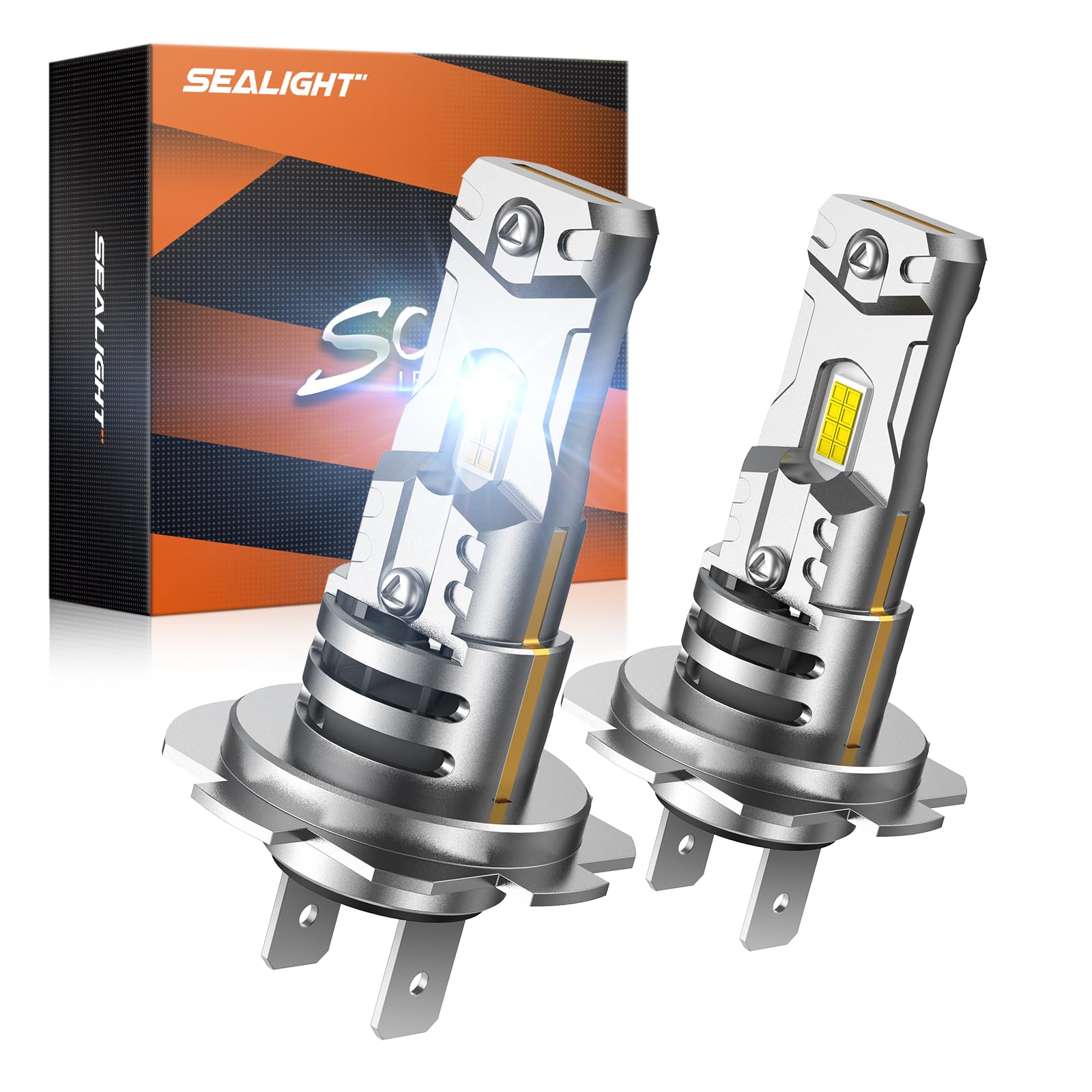 SEALIGHT h7 LED Bulb, 60,000LM 6500K Output Canbus Ready, 1000% Brighter H7 Bulb