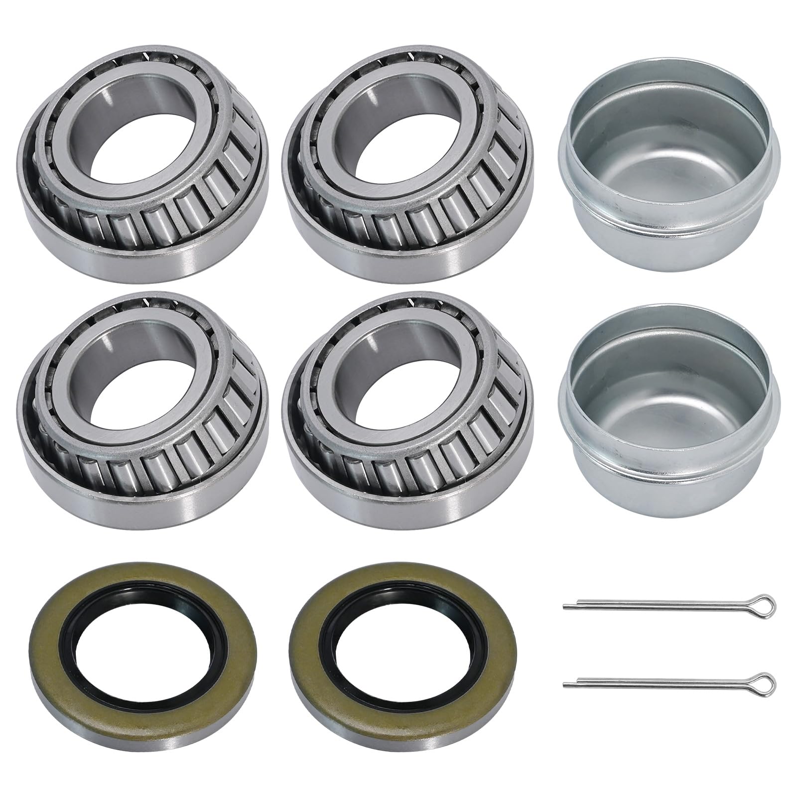 Anxingo 2 Set Trailer Wheel Hub Bearings Kit, L44643/L44610 Bearing Set Tapered 