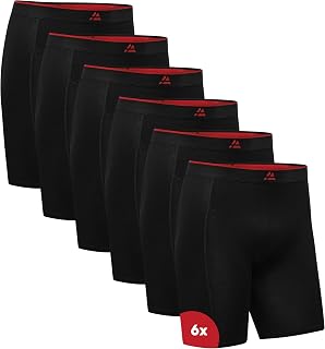 DANISH ENDURANCE Men's Long Bamboo Boxer Briefs Breathable 3 or 6 Pairs
