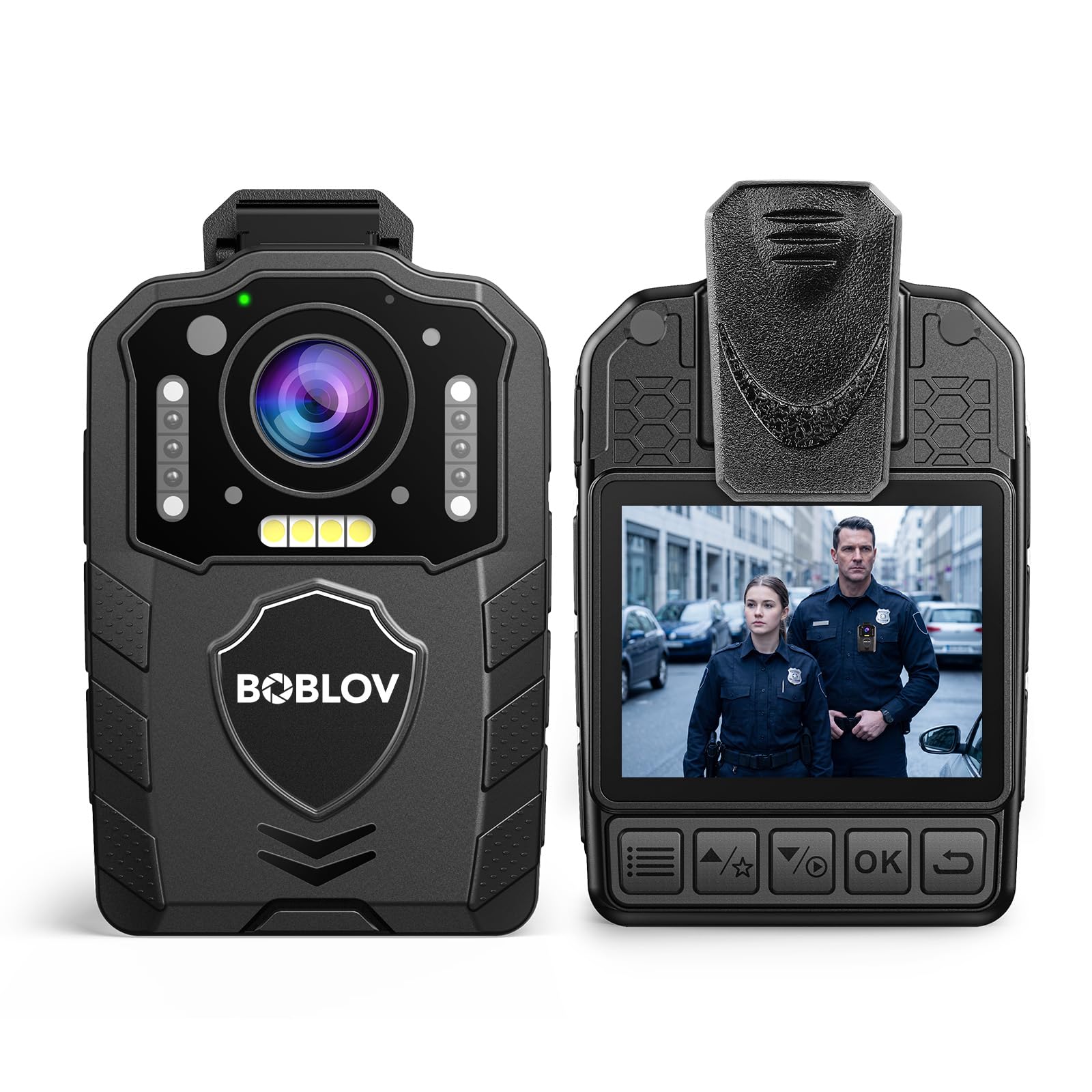 BOBLOV KJ25 1296P Body Camera, 10-13H Battery Night Vision Body Cam | 3000mAh ba