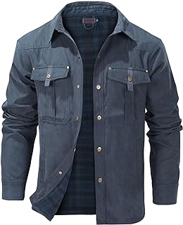 Flygo Men's Mens Vintage Flannel Lined Shirt Jacket Mens Vintage Flannel Lined Shirt Jacket (pack of 1)