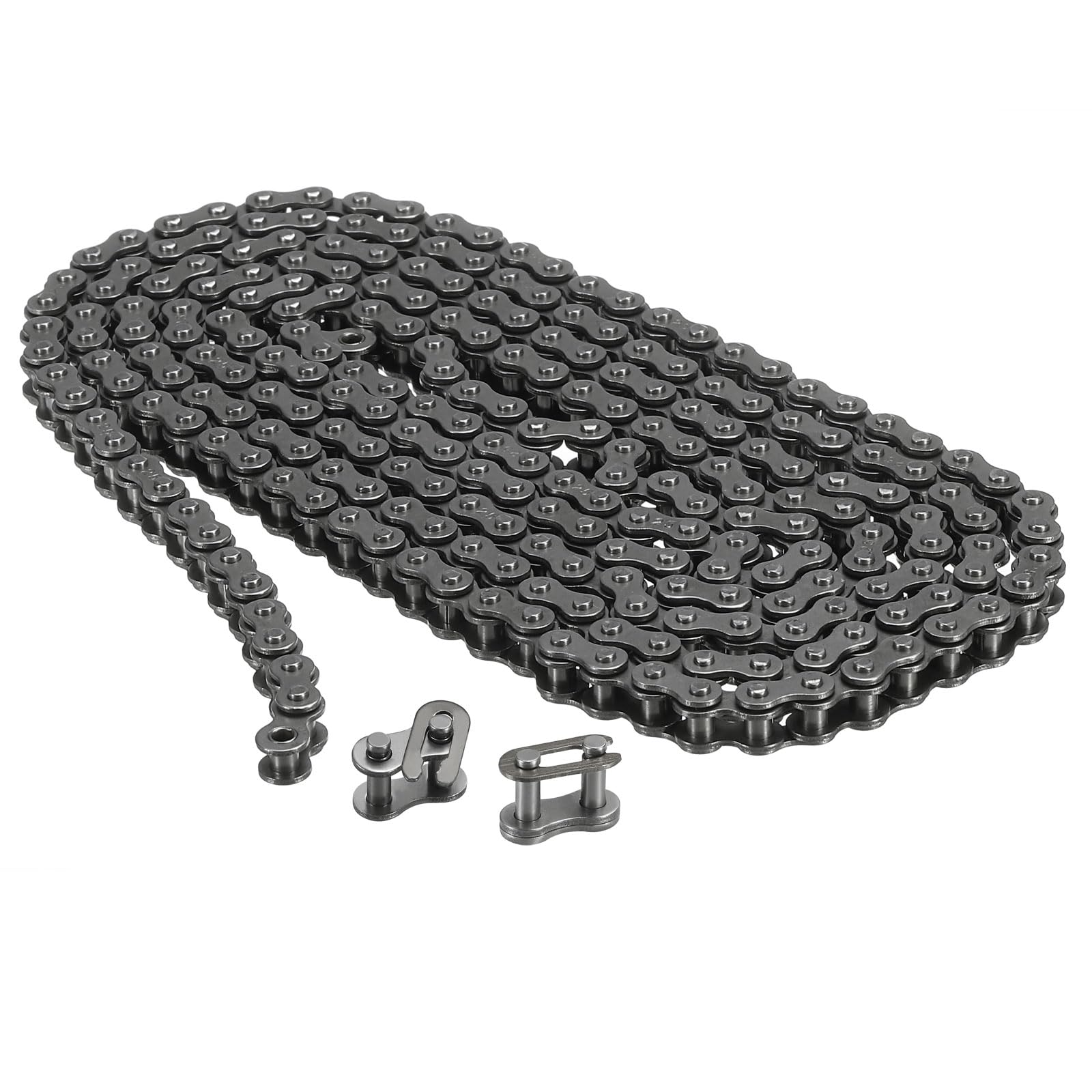 uxcell #25/04C-1 Roller Chain 5 Feet 1/4" Pitch Carbon Steel Roller Chains with 