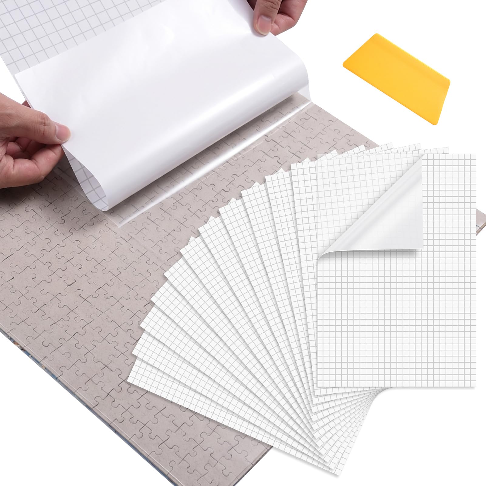 Puzzle Glue Sheets 12PCS 38x26cm for 3x1000pc Puzzles | Strong Self-adhesive, No