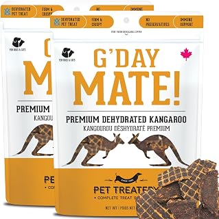 The Granville Island Pet Treatery Dehydrated Kangaroo Treats for Dogs & Cats (170g) - Single Ingredient to Maintain Nutrients, Vitamins, and Healthy Oils Made in Canada