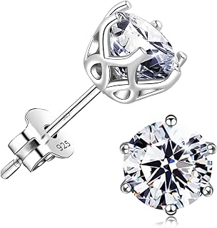Round Brilliant Cut Cubic Zirconia Simulated Diamond Studs