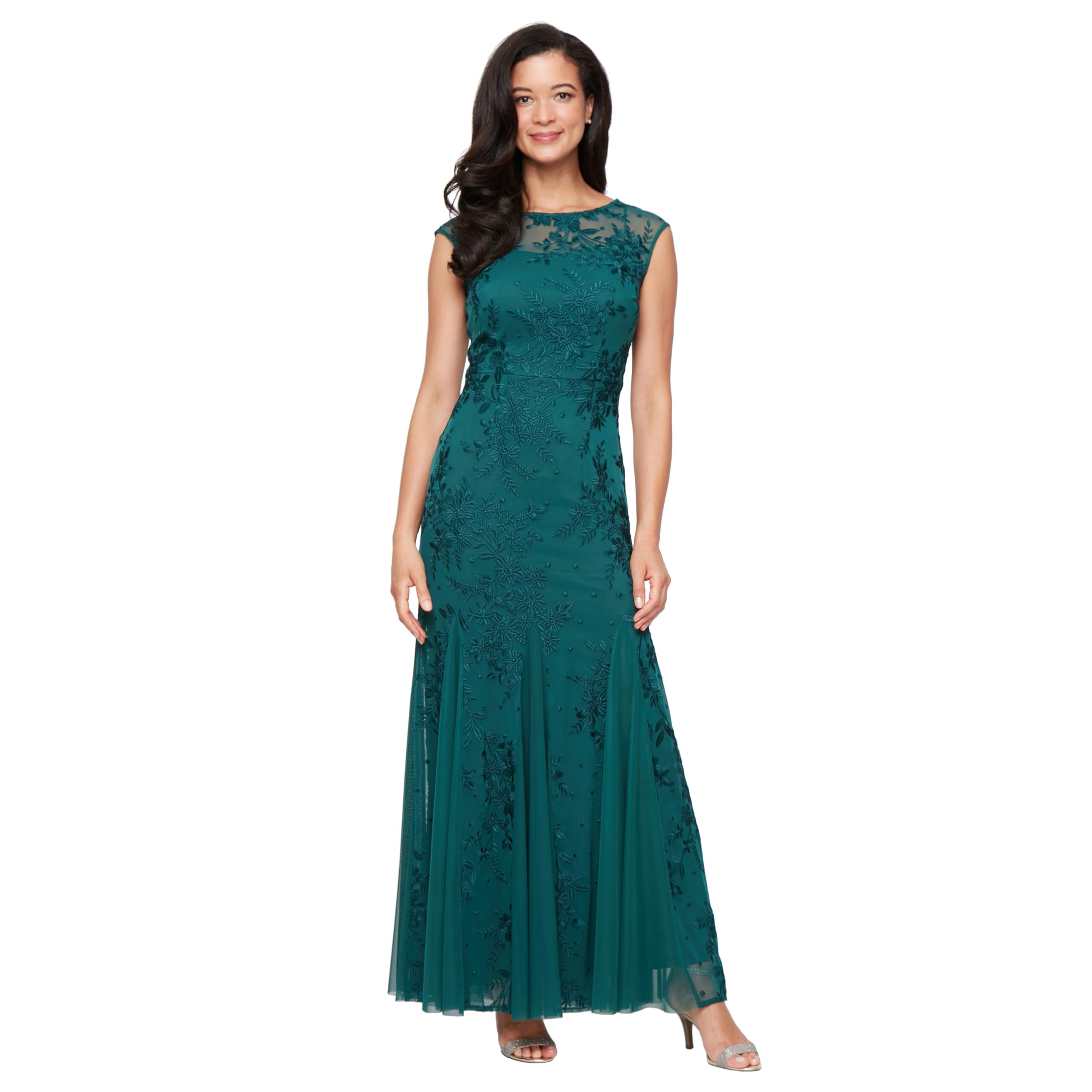 Alex Long Fit Flare Dress Godet Detail (Petite And Regular) Special Occasion Dre