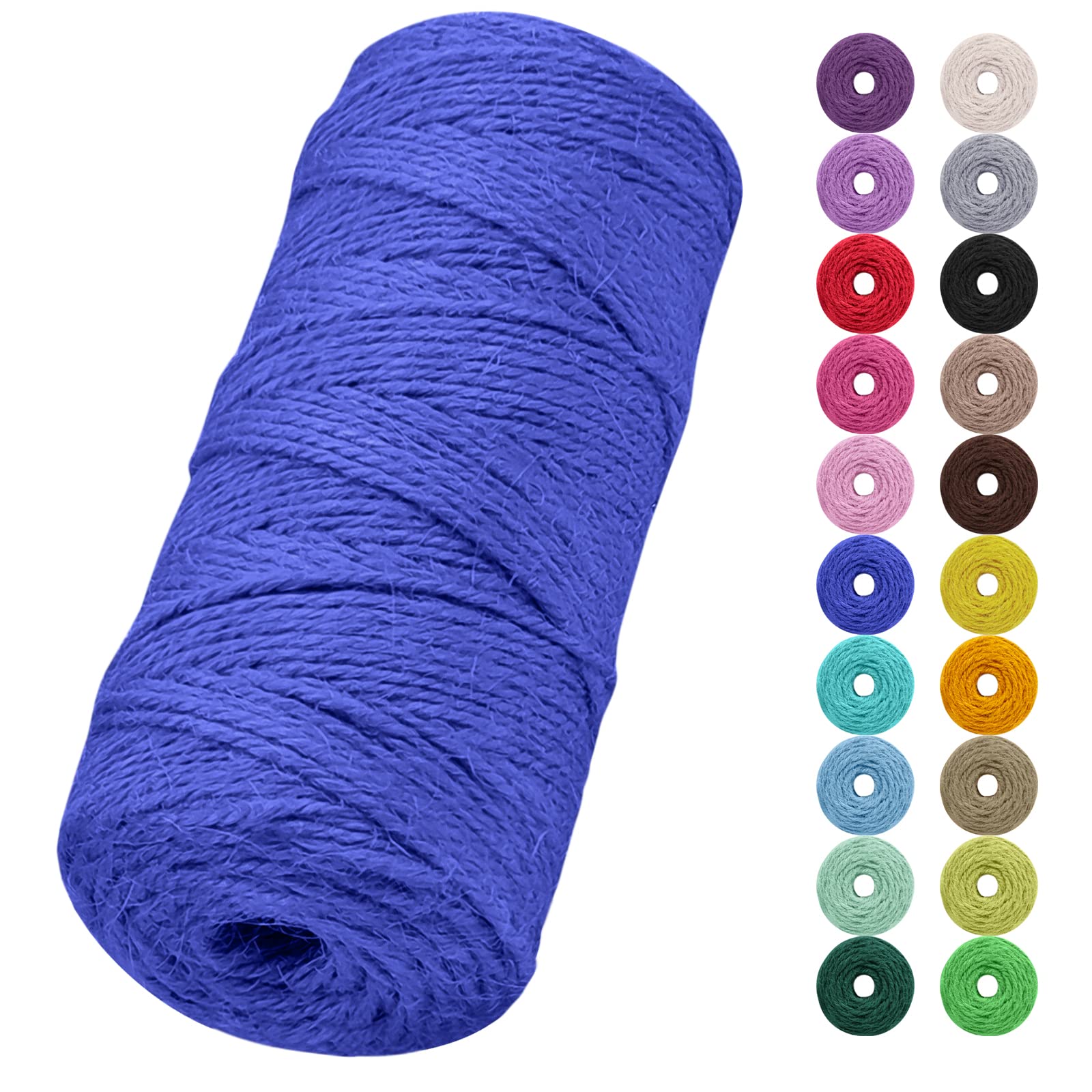 Jute Twine String, 2mm 328 Feet Natural Garden Twine for Crafts, Colored Jute Ro