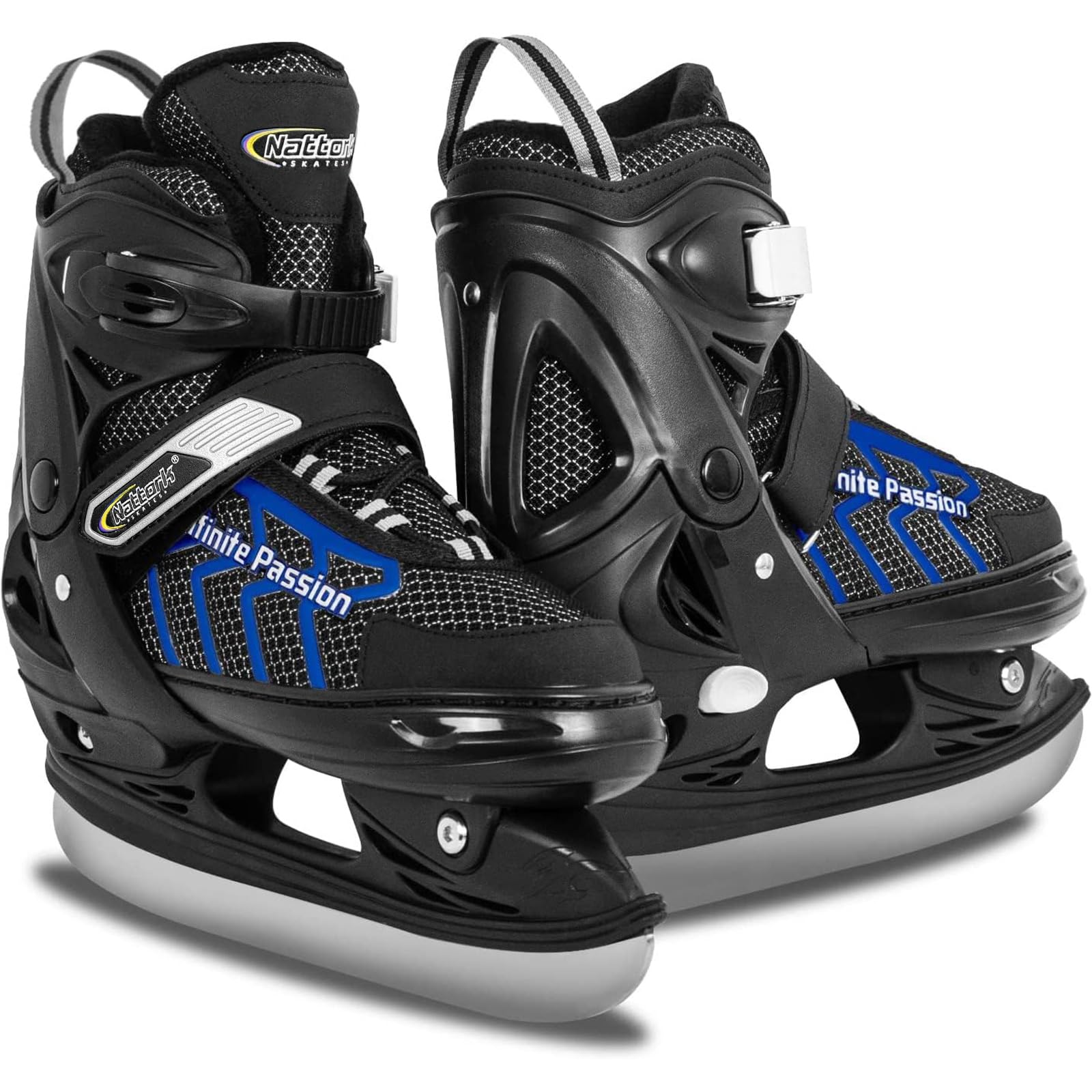 Nattork Boys Ice Skate for Girls Adjustable 4 Size Ice Hockey Adult Skates Soft 
