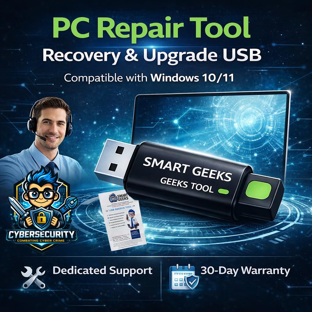 Smart Geeks – Geeks Tool USB | PC Repair, Recovery & Upgrade Utility | Compatibl