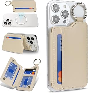 Cavor Magnetic Wallet for iPhone, Compatible with MagSafe Wallet, Beige