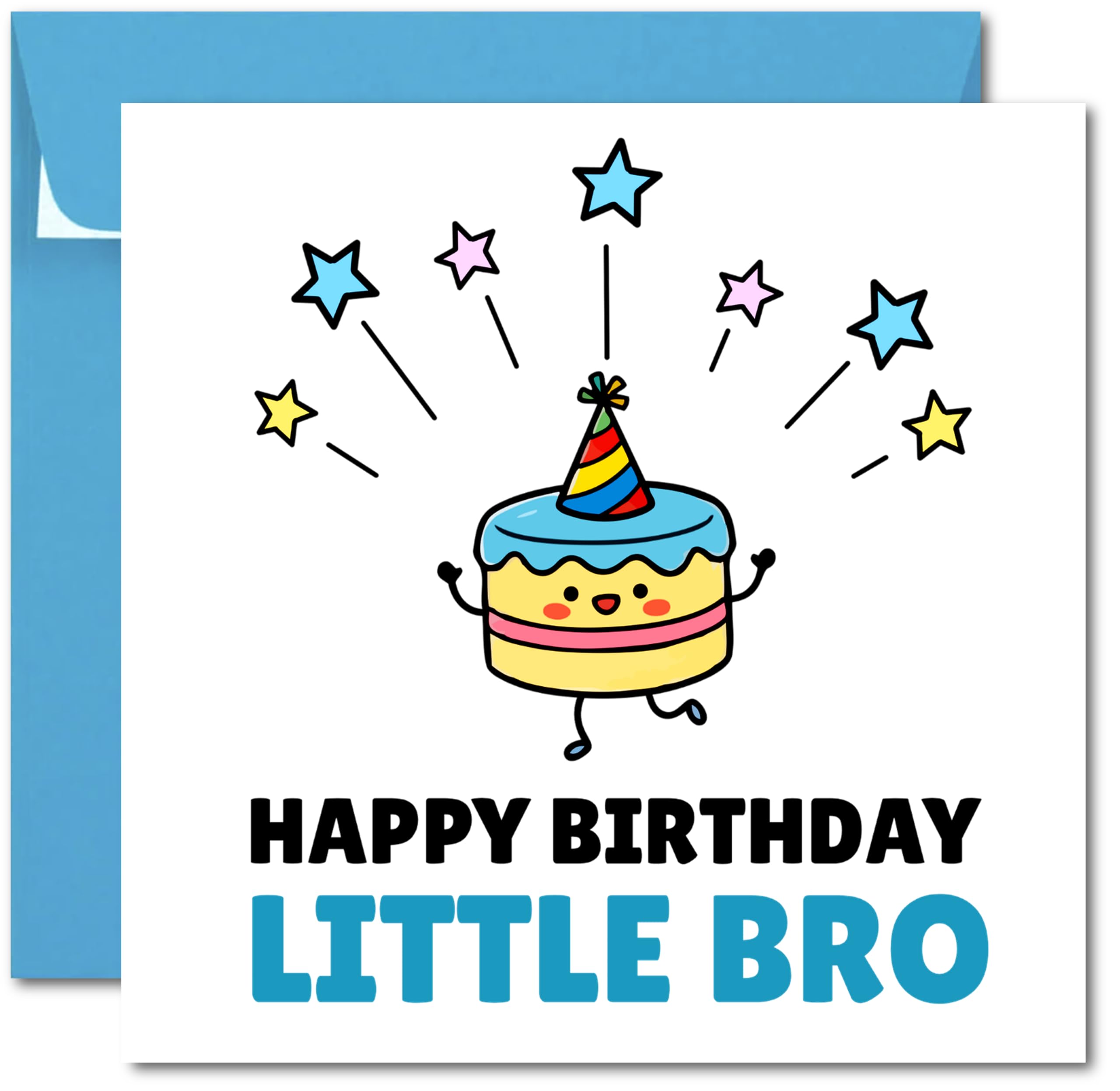 Printperfect - Brother Birthday Card - LITTLE BRO - Birthday Cards for Special B