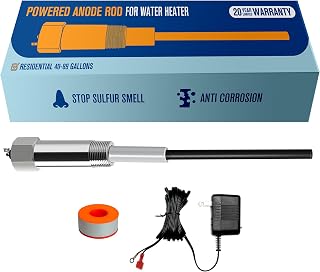 HertzEagle Powered Anode Rod for Water Heater, Electric Anode Rod for Water Heater, Eliminate Sulfur Smell in Well Water, Eliminate Rotten Egg Smell in Water, for 40-89 Gallon Except Bradford White