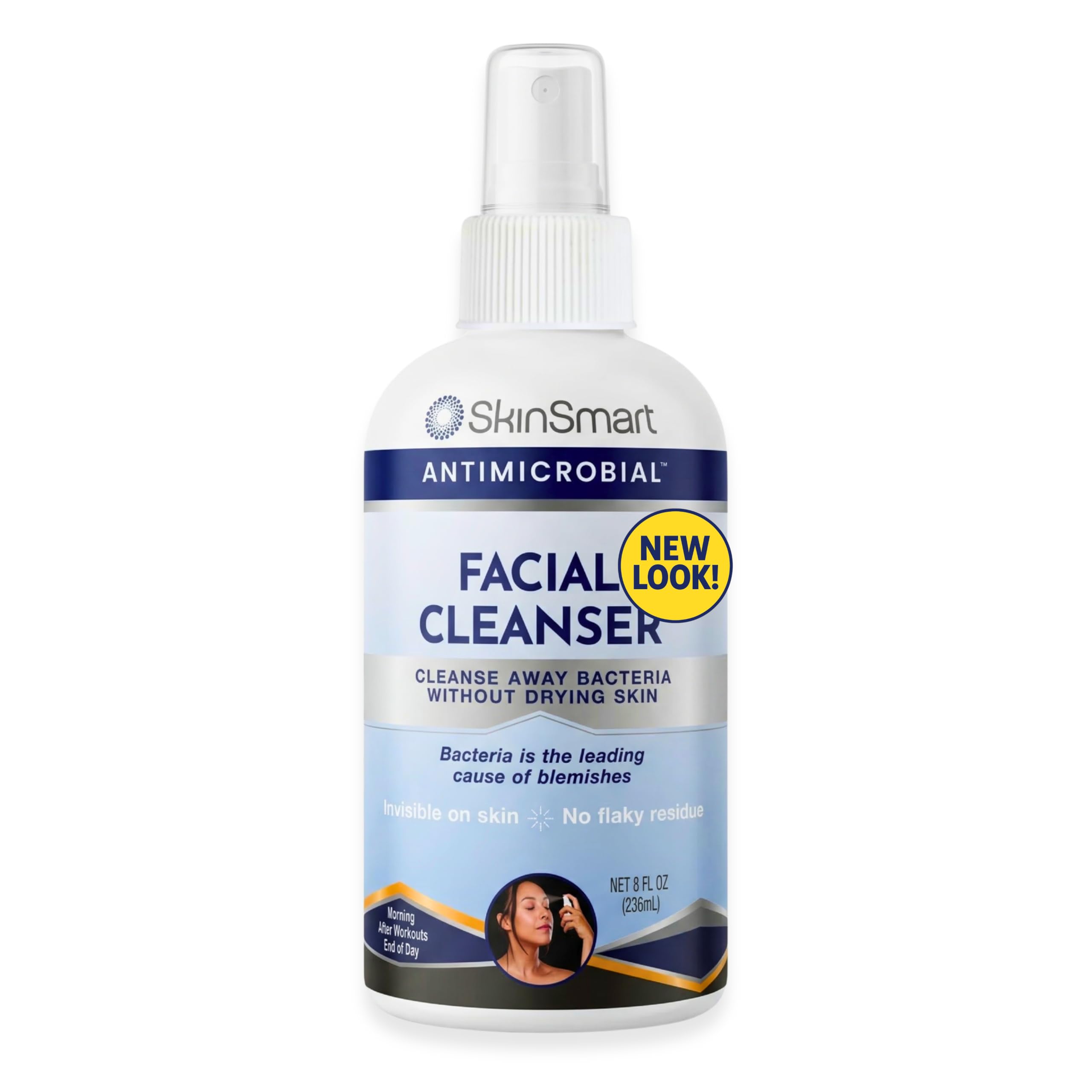 SkinSmart Antimicrobial Facial Cleanser for Breakouts and Blemishes, 8 oz | Hypo