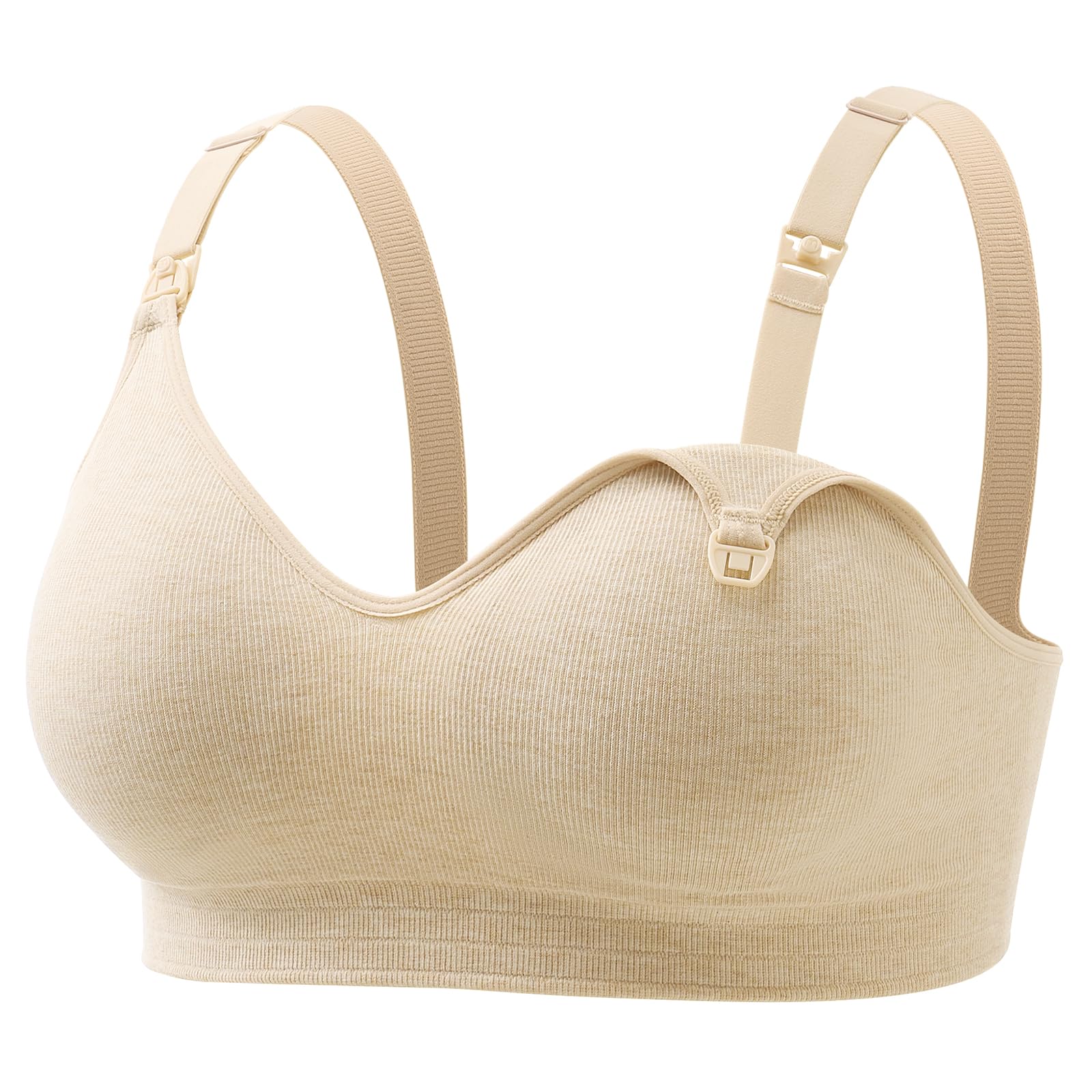 momcozy FB063 Soft U.S. Cotton Nursing & Maternity Bras for Breastfeeding | Seam