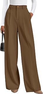 PRETTYGARDEN 2025 Women's Wide Leg Trousers Business Casual Flowy Palazzo Trousers High Waist