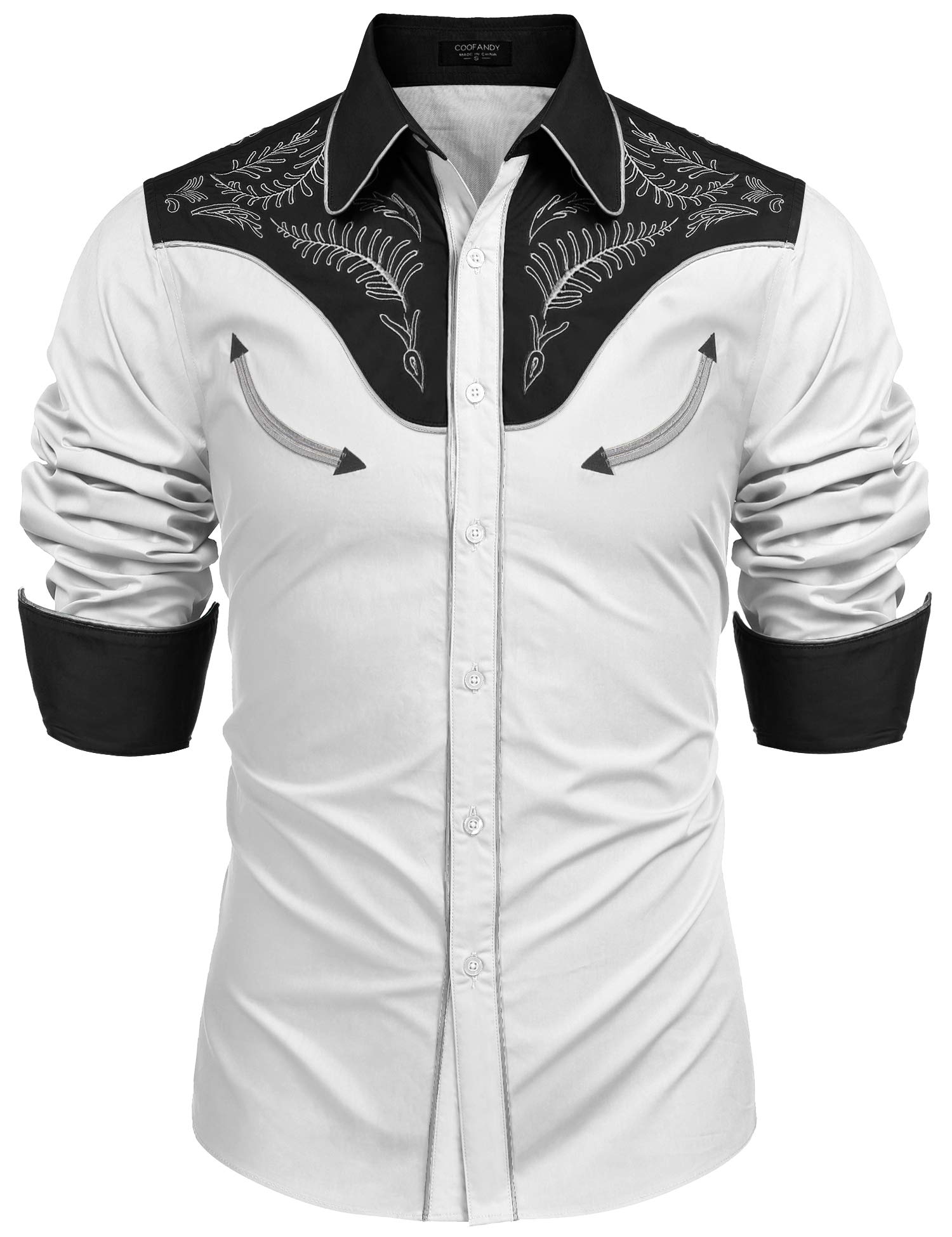 COOFANDY Western Men's Button Down Shirt