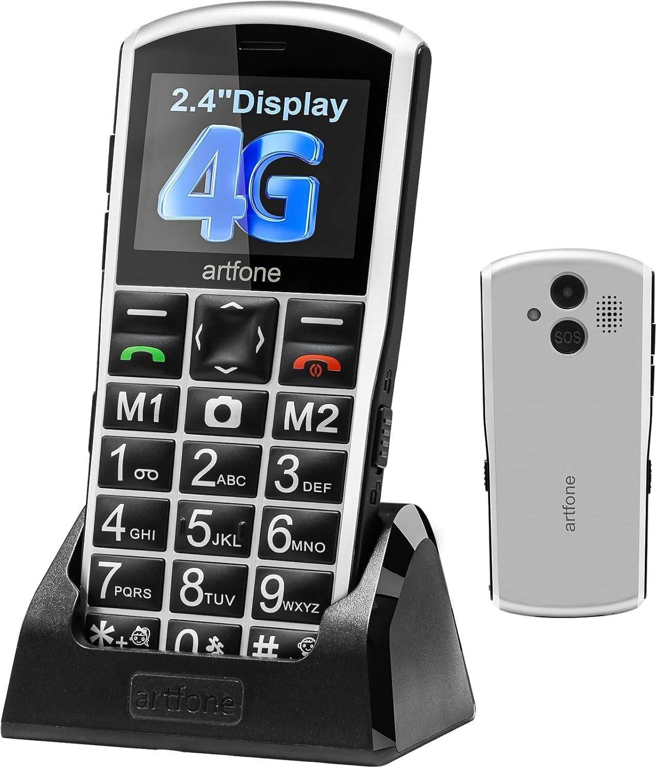 artfone A400 Big Button Cell Phone for Seniors, 4G LTE Unlocked Phones, SOS Butt