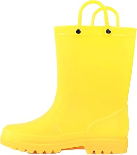 K KomForme Kids Girls & Boys Rain Boots with Easy-on Handles Outdoors | Waterproof, PVC
