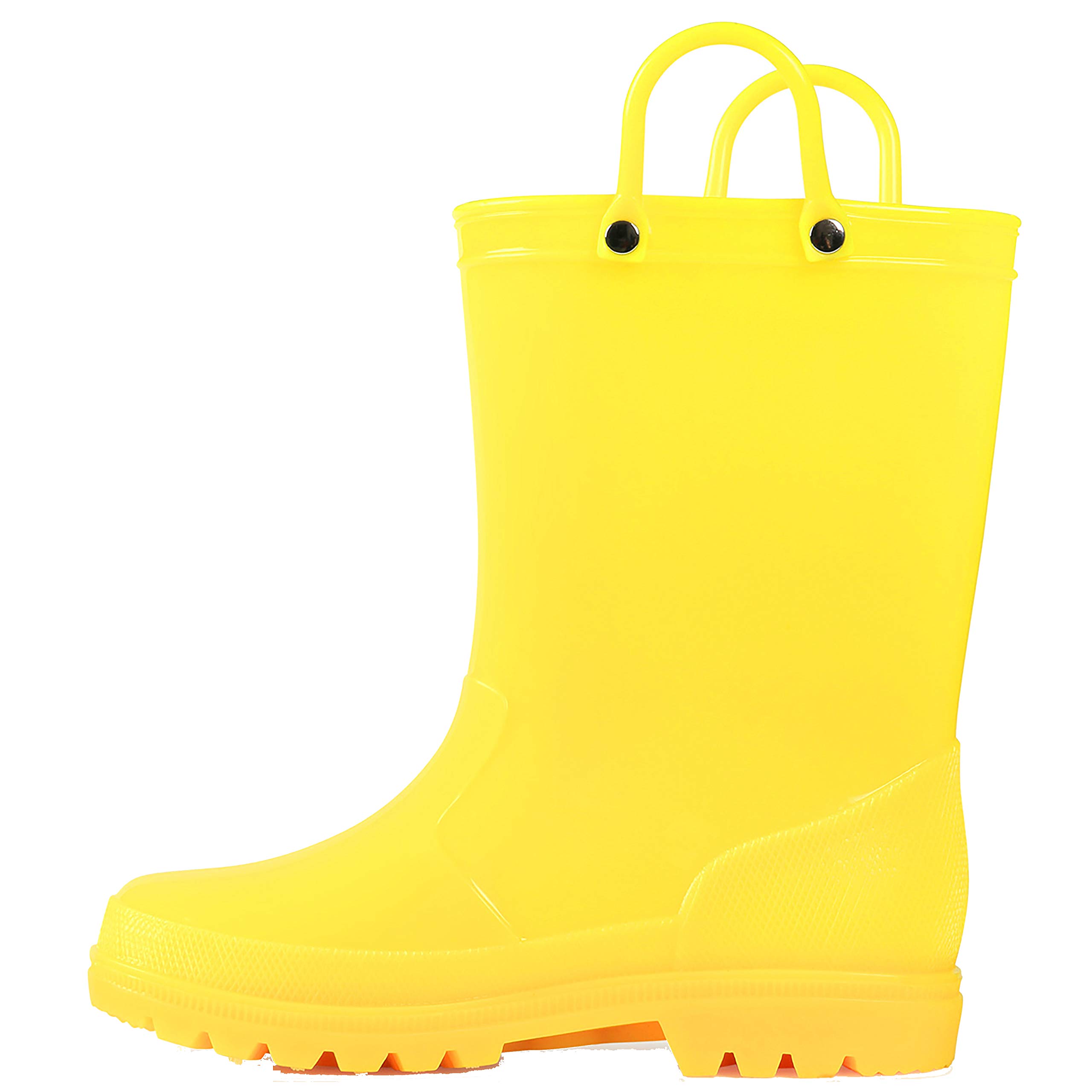 K KomForme Kids Girls & Boys Rain Boots with Easy-on Handles Outdoors | Waterpro