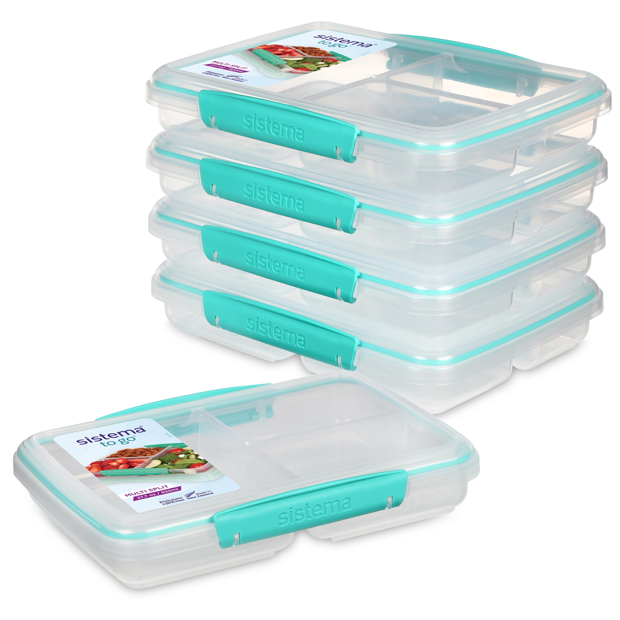 Sistema to GO Lunch Boxes with Compartments for Portioning, 820 ml Lunch Box wit