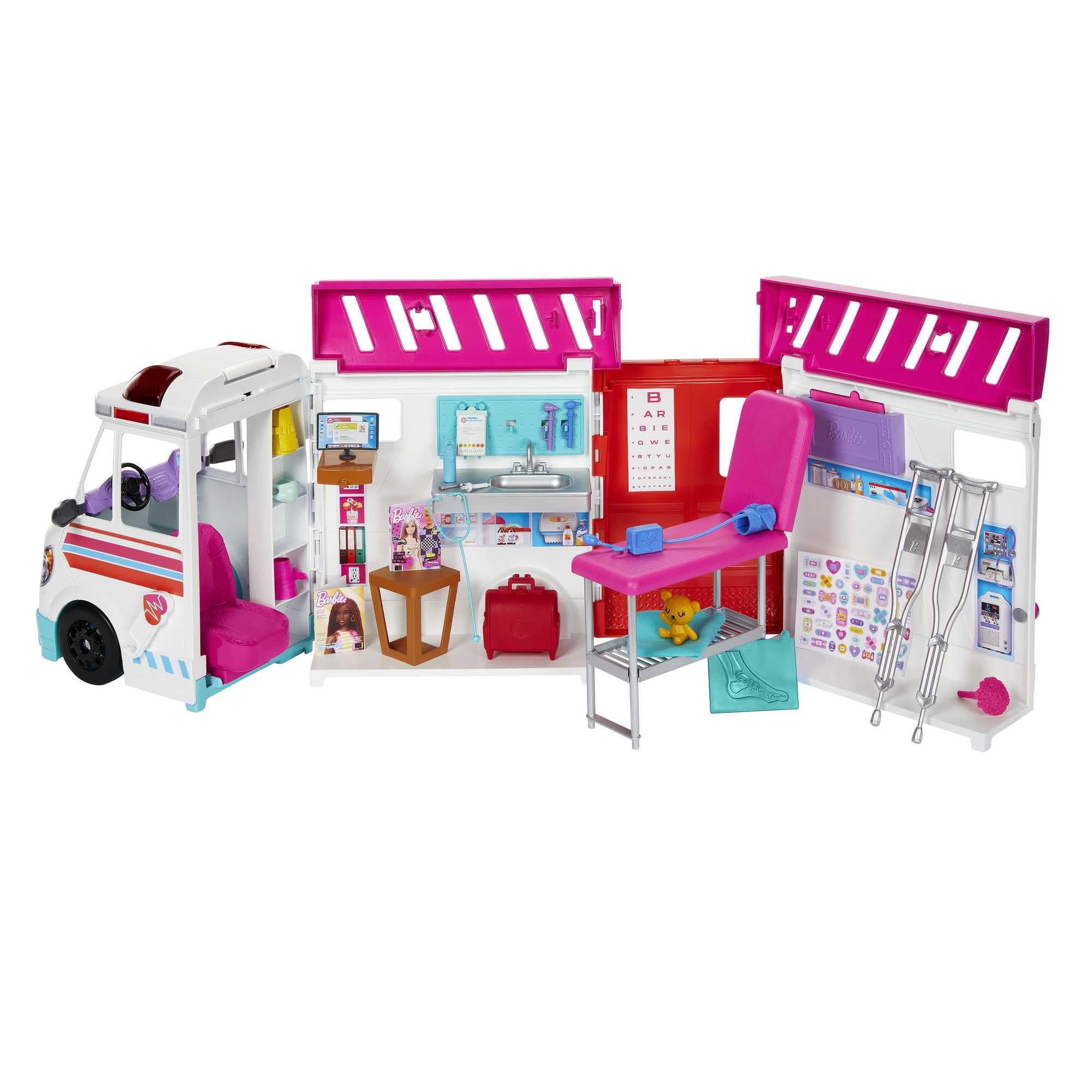 Barbie Careers Transforming Ambulance and Clinic Car Playset | Care Clinic Vehic