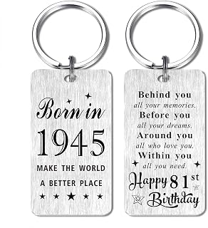 Gezxin Happy Birthday Keychain Gifts for Women Men- Personalized Steel Bday Keychain- Make The World A Better Place