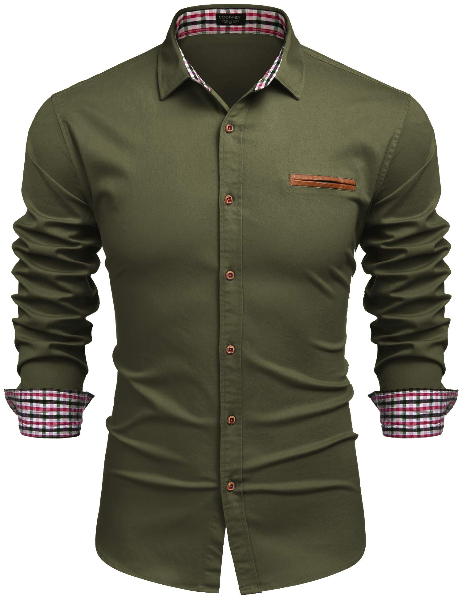 COOFANDY Men's Long Sleeve Denim Shirt Vintage Denim Shirt
