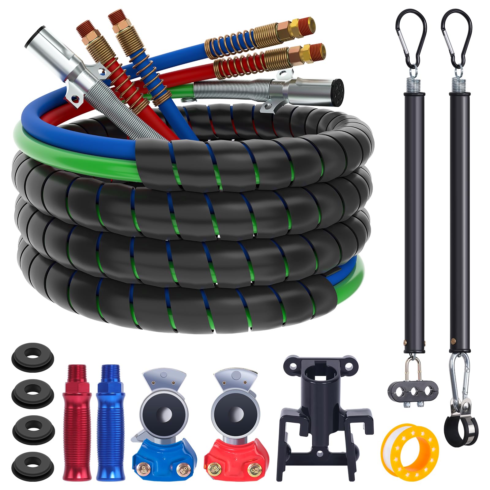 CheeMuii 15FT Semi Truck Air Lines Kit 3-in-1 Air Hoses for Truck Trailer | 100%