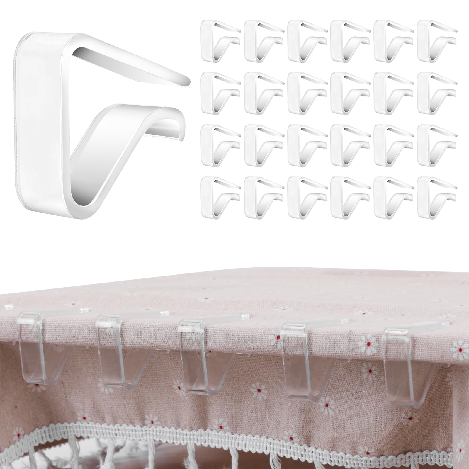 24 PCS Clear Tablecloth Clips Holder Securing Outdoor & Indoor Table Cloth | Win