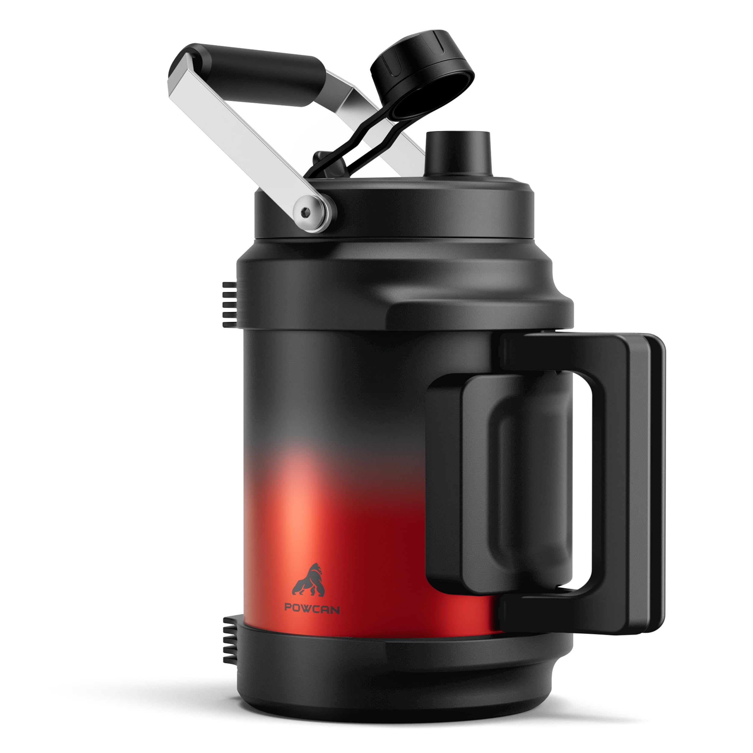 POWCAN 64 oz Insulated Water Jug, 2-in-1 Straw Spout Lid, Dual Handle, Leakproof