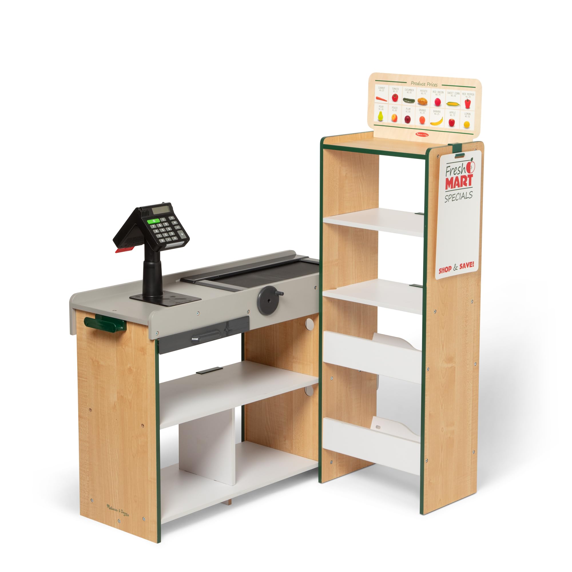 Melissa & Doug Fresh Mart Grocery Wooden Play Store | Wooden Grocery Store, Conv