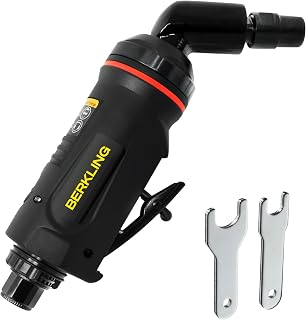 Berkling BT 6323 1/4in Angle Air Die Grinder, 115 Degree, 18,000 RPM | 0.5HP Motor, Variable Speed Control, Lightweight Aluminum Body, Low 84dB Noise, Ideal for Deburring, Grinding & Polishing