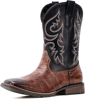 IUV Cowboy Boots Men Square Toe Western Boots