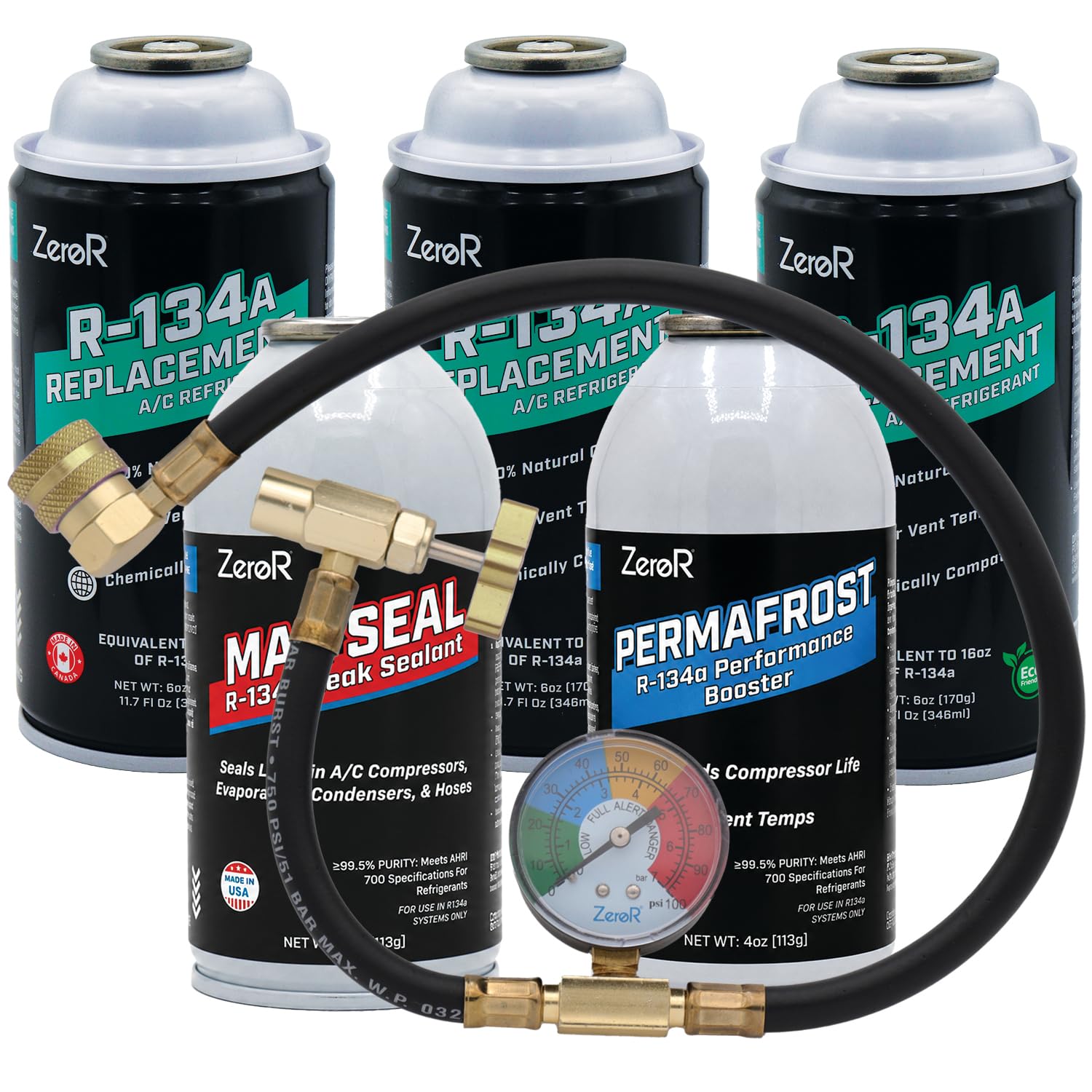 ZeroR® Premium Repair &amp; Recharge Kit for R134a Refrigerant Systems | Max Sea