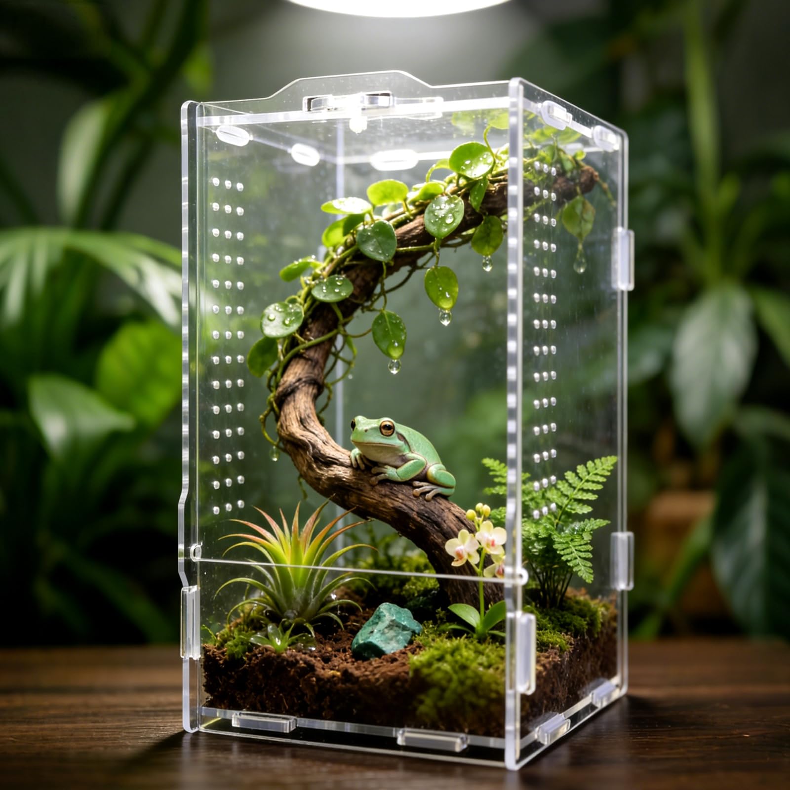 GTSEEMUU Jumping Spider Enclosure, Insect Terrarium, Bug Cage, 12 x 11 x 20 cm A