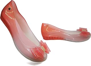 IVACHY Womens Jelly Ballet Shoes, Bow Details Slip-On Flats, Comfy Ladies Casual Wear Every-Day Closed Toe Ballerina Pumps