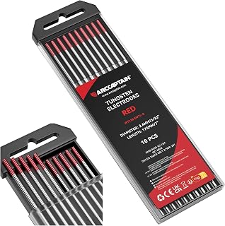 ARCCAPTAIN TIG Welding Tungsten Electrode 10-Pack 3/32"x 7"(Red, WT20/EWth-2)